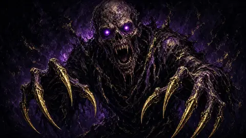 MAIMER pedal artwork: a clawed ghoul with glowing eyes