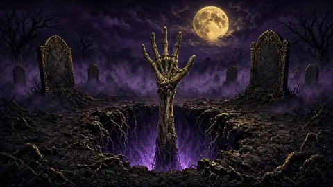 SUBGRAVE pedal artwork: a skeletal hand rising from an open grave